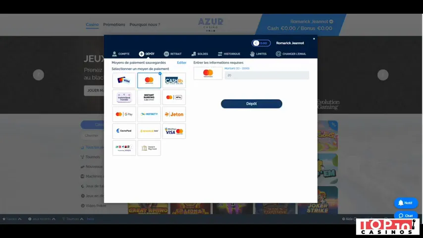 Avis Azur Casino